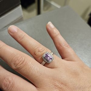 **Sold on FB**18k white gold ring with 1.14ct Pink Sapphire
